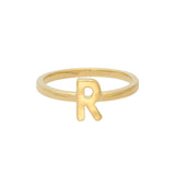 Anel R banhado a ouro