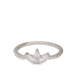 Anel flor em prata 925 com zircónias