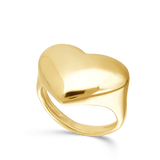 Anel coração banhado a ouro