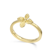 Anel flor banhado a ouro