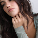 Anel flor banhado a ouro