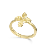 Anel flor banhado a ouro