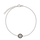 Pulseira delicada em prata 925 com zircónia e ónix