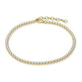 Pulseira de tenis banhada a ouro com zircónias