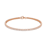 Pulseira de ténis banhada a ouro rosa com zircónias transparentes