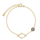 Pulseira delicada banhada a ouro com zircónia