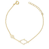 Pulseira delicada banhada a ouro com zircónias