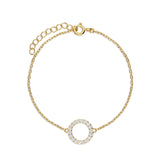 Pulseira delicada banhada a ouro com zircónia