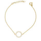 Pulseira delicada banhada a ouro com zircónia