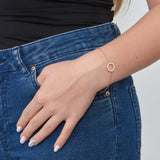 Pulseira delicada banhada a ouro com zircónia