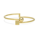 Pulseira rígida banhada a ouro