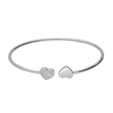 Pulseira rígida corações em prata 925 com zircónias