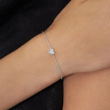 Pulseira delicada em prata 925 com zircónia