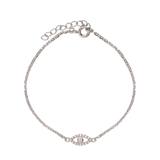 Pulseira delicada em prata 925 com zircónia e olho