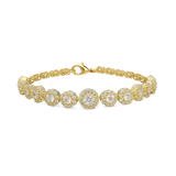 Pulseira temática banhada a ouro com zircónia