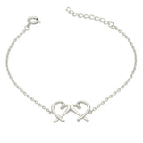 Pulseira delicada coração minimalista em prata 925