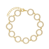 Pulseira temática banhada a ouro com zircónias