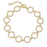 Pulseira temática banhada a ouro com zircónias