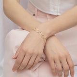 Pulseira temática banhada a ouro com zircónias