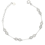 Pulseira delicada em prata 925 com zircónia