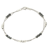 Pulseira delicada em prata 925 hematite