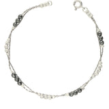Pulseira delicada em prata 925 hematite