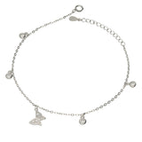 Pulseira delicada em prata 925 com zircónias e borboleta