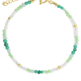 Pulseira delicada banhada a ouro com vidro cristal