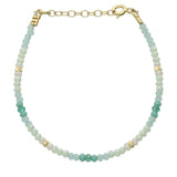 Pulseira delicada banhada a ouro com vidro cristal