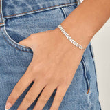 Pulseira delicada em prata 925 com zircónias