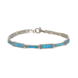 Pulseira de corrente, Prata de lei 925, Opala de cultivo