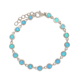 Pulseira de corrente, Prata de lei 925, Opala de cultivo