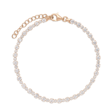 Pulseira de ténis banhada a ouro rosa com zircónias