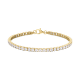 Pulseira de tenis, Banhado a Ouro, Zircónia de cultivo