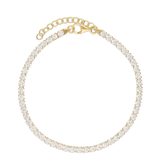 Pulseira de tenis, Banhado a Ouro, Zircónia de cultivo