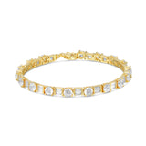 Pulseira de ténis, Banhado a Ouro, Zircónia de cultivo