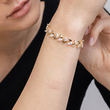 Pulseira temática banhada a ouro com zircónia