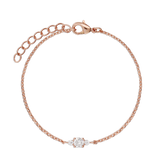 Pulseira Delicada, Banhado a ouro rosa, Zircónia de cultivo