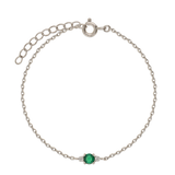 Pulseira em prata 925 com zircónias verde e transparentes
