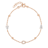 Pulseira Delicada, Banhado a ouro rosa, Zircónia de cultivo