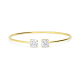Pulseira rígida banhada a ouro com zircónia