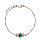 Pulseira em prata 925 com zircónia verde