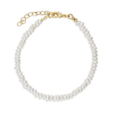Pulseira delicada banhado a ouro com pérolas