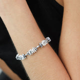 Pulseira de pedras de hematita com metais