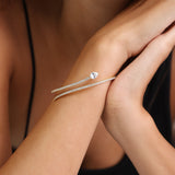 Pulseira rígida, Banhado a Ouro, Zircónia de cultivo