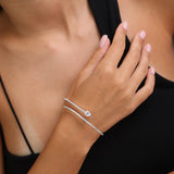 Pulseira rígida, Prata de lei 925, Zircónia de cultivo