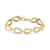 Pulseira temática banhada a ouro com zircónia