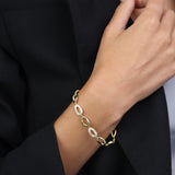 Pulseira temática banhada a ouro com zircónia