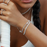 Pulseira de tenis, Prata de lei 925, Zircónia de cultivo