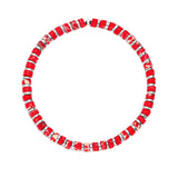 Pulseira masculina em aço inoxidável com lolita vermelho